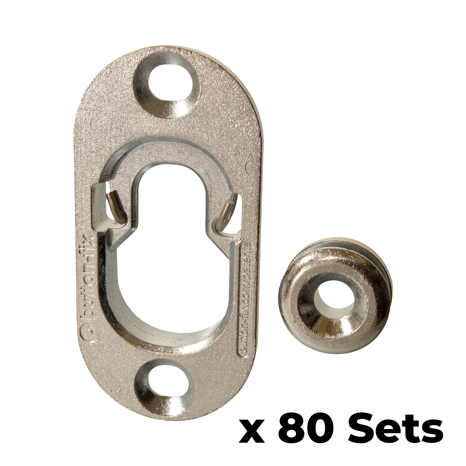 Button Fix Type 1 Metal Fix Bracket Fixing with Stainless Steel Retaining Spring for Fire Retardant Panels, Marine Interiors, Vibration & Shock Tested x80