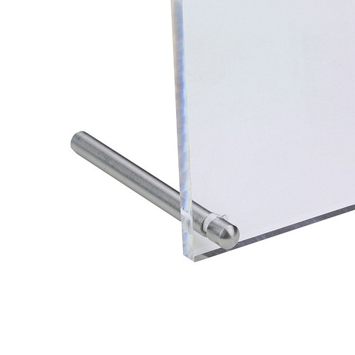 12 1/2'' x 10'' Clear Acrylic Frame Kit with 3'' Stainless Steel Tapered Desktop Standoffs