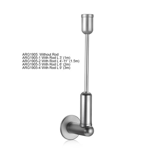 Ceiling To Wall 1/4'' Diameter Rod Kit - 4' 11'' - Aluminum Mounts - Stainless Steel Rod