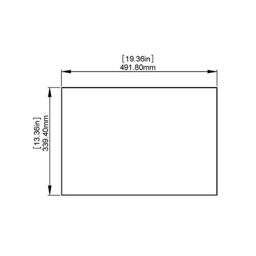 Flat Tempered Glass 19 3/8'' x 13 3/8'', NO pre-drilled holes