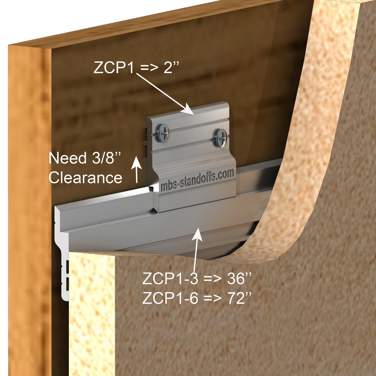 Aluminum Z-Clip 6 ft (72'') Medium to Heavy Duty