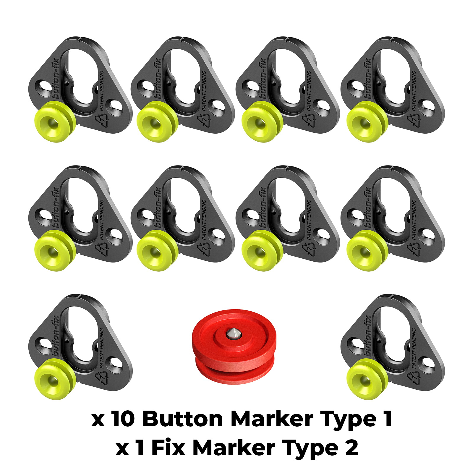Button Fix Type 1 Bracket Marker Guide Kit Connecting Parallel Panels x10  + 1 Marker Tool
