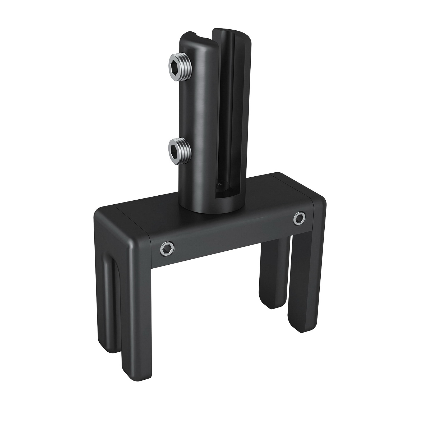 Set of 2, Adjustable Clamp, Aluminum Matte Black Anodized Finish, to Accommodate 1-3/4'' to 2-3/8'' Cubicle partition. Up to 1/4'' material accepted on the fork (included 4x 1'' and 4x 2'' bolt to adjust to different Cubicle)