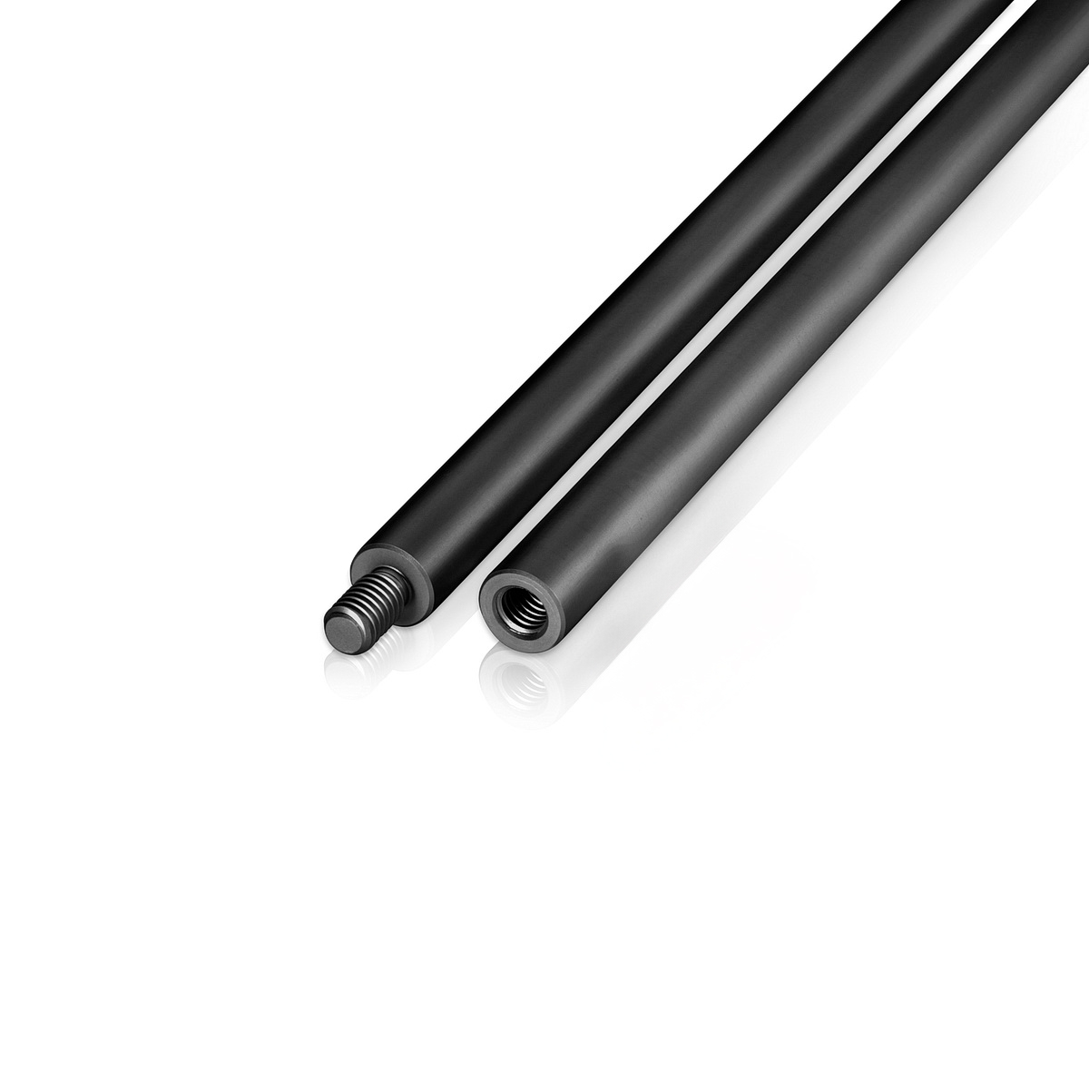 3/8'' Aluminum  Black Matt Anodized 3/8'' Diameter Rod, Length: 36'', Reverse Thread (Inside use only)