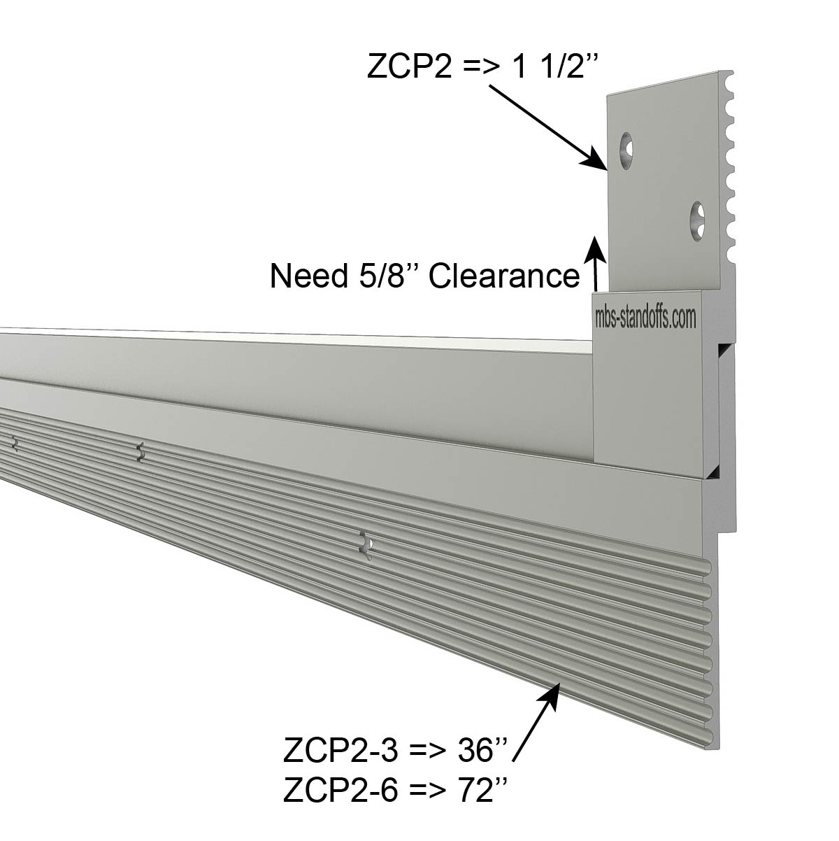 Aluminum Z-Clip 1 1/2'' Light to Medium Duty