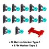 Button Fix Type 2 Bracket with New Upgraded Button x12 + 1 Marker Tool