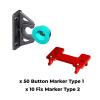 Button Fix Type 2 Bracket with New Upgraded Button x50 + 10 Marker Tools