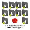 Button Fix Type 1 Bonded Bracket Marker Guide Kit for Bonding Panels x10 + 1 Marker Tool