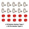 Button Fix Type 1 Metal Fix Bracket Fixing with Stainless Steel Retaining Spring for Fire Retardant Panels, Marine Interiors, Vibration & Shock Tested + Marker Tools x10 + 10 Marker Tool's