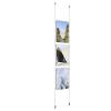 (3) 11'' Width x 17'' Height Clear Acrylic Frame & (2) Ceiling-to-Floor Aluminum Clear Anodized Cable Systems with (12) Single-Sided Panel Grippers