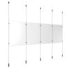 (4) 11'' Width x 17'' Height Clear Acrylic Frame & (8) Ceiling-to-Floor Aluminum Clear Anodized Cable Systems with (16) Single-Sided Panel Grippers