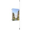 (1) 11'' Width x 17'' Height Clear Acrylic Frame & (1) Ceiling-to-Floor Aluminum Clear Anodized Cable Systems with (2) Single-Sided Panel Grippers (2) Double-Sided Panel Grippers