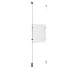 (1) 8-1/2'' Width x 11'' Height Clear Acrylic Frame & (2) Ceiling-to-Floor Aluminum Clear Anodized Cable Systems with (4) Single-Sided Panel Grippers