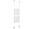 (2) 8-1/2'' Width x 11'' Height Clear Acrylic Frame & (2) Ceiling-to-Floor Aluminum Clear Anodized Cable Systems with (8) Single-Sided Panel Grippers