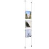 (3) 8-1/2'' Width x 11'' Height Clear Acrylic Frame & (2) Ceiling-to-Floor Aluminum Clear Anodized Cable Systems with (12) Single-Sided Panel Grippers