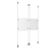 (2) 8-1/2'' Width x 11'' Height Clear Acrylic Frame & (4) Ceiling-to-Floor Aluminum Clear Anodized Cable Systems with (8) Single-Sided Panel Grippers