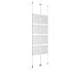 (8) 8-1/2'' Width x 11'' Height Clear Acrylic Frame & (4) Ceiling-to-Floor Aluminum Clear Anodized Cable Systems with (32) Single-Sided Panel Grippers