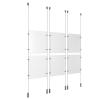 (6) 8-1/2'' Width x 11'' Height Clear Acrylic Frame & (6) Ceiling-to-Floor Aluminum Clear Anodized Cable Systems with (24) Single-Sided Panel Grippers