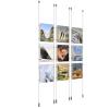 (9) 8-1/2'' Width x 11'' Height Clear Acrylic Frame & (6) Ceiling-to-Floor Aluminum Clear Anodized Cable Systems with (36) Single-Sided Panel Grippers