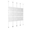 (12) 8-1/2'' Width x 11'' Height Clear Acrylic Frame & (8) Ceiling-to-Floor Aluminum Clear Anodized Cable Systems with (48) Single-Sided Panel Grippers