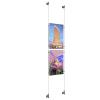 (2) 11'' Width x 17'' Height Clear Acrylic Frame & (2) Wall-to-Wall Aluminum Clear Anodized Cable Systems with (8) Single-Sided Panel Grippers