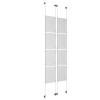 (8) 11'' Width x 17'' Height Clear Acrylic Frame & (4) Wall-to-Wall Aluminum Clear Anodized Cable Systems with (32) Single-Sided Panel Grippers