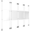 (4) 11'' Width x 17'' Height Clear Acrylic Frame & (8) Wall-to-Wall Aluminum Clear Anodized Cable Systems with (16) Single-Sided Panel Grippers