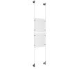 (2) 8-1/2'' Width x 11'' Height Clear Acrylic Frame & (2) Wall-to-Wall Aluminum Clear Anodized Cable Systems with (8) Single-Sided Panel Grippers