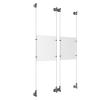 (2) 8-1/2'' Width x 11'' Height Clear Acrylic Frame & (4) Wall-to-Wall Aluminum Clear Anodized Cable Systems with (8) Single-Sided Panel Grippers