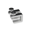 ''Set of 2,  Clamp, Aluminum Clear Anodized Finish, to Accommodate 1'' to 1-1/8'' Counters. M6 Thumb Screw 