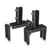 Set of 2, Adjustable Clamp, Aluminum Matte Black Anodized Finish, to Accommodate 1-3/4'' to 2-3/8'' Cubicle partition. Upt to 1/4'' material accepted on the fork