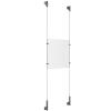 (1) 8-1/2'' Width x 11'' Height Clear Acrylic Frame & (2) Wall-to-Wall Stainless Steel Satin Brushed Cable Systems with (4) Single-Sided Panel Grippers