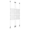 (4) 8-1/2'' Width x 11'' Height Clear Acrylic Frame & (4) Wall-to-Wall Stainless Steel Satin Brushed Cable Systems with (16) Single-Sided Panel Grippers