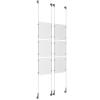 (6) 8-1/2'' Width x 11'' Height Clear Acrylic Frame & (4) Wall-to-Wall Stainless Steel Satin Brushed Cable Systems with (24) Single-Sided Panel Grippers