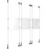 (3) 8-1/2'' Width x 11'' Height Clear Acrylic Frame & (6) Wall-to-Wall Stainless Steel Satin Brushed Cable Systems with (12) Single-Sided Panel Grippers