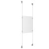 (1) 11'' Width x 17'' Height Clear Acrylic Frame & (2) Aluminum Clear Anodized Adjustable Angle Signature Cable Systems with (4) Single-Sided Panel Grippers