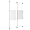 (2) 11'' Width x 17'' Height Clear Acrylic Frame & (4) Aluminum Clear Anodized Adjustable Angle Signature Cable Systems with (8) Single-Sided Panel Grippers