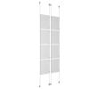 (8) 11'' Width x 17'' Height Clear Acrylic Frame & (4) Aluminum Clear Anodized Adjustable Angle Signature Cable Systems with (32) Single-Sided Panel Grippers