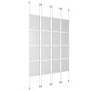 (16) 11'' Width x 17'' Height Clear Acrylic Frame & (8) Aluminum Clear Anodized Adjustable Angle Signature Cable Systems with (64) Single-Sided Panel Grippers