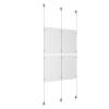 (4) 11'' Width x 17'' Height Clear Acrylic Frame & (3) Aluminum Clear Anodized Adjustable Angle Signature Cable Systems with (8) Single-Sided Panel Grippers (4) Double-Sided Panel Grippers