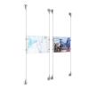 (2) 11'' Width x 8-1/2'' Height Clear Acrylic Frame & (4) Aluminum Clear Anodized Adjustable Angle Signature Cable Systems with (8) Single-Sided Panel Grippers