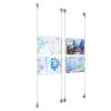 (4) 11'' Width x 8-1/2'' Height Clear Acrylic Frame & (4) Aluminum Clear Anodized Adjustable Angle Signature Cable Systems with (16) Single-Sided Panel Grippers