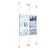 (6) 11'' Width x 8-1/2'' Height Clear Acrylic Frame & (4) Aluminum Clear Anodized Adjustable Angle Signature Cable Systems with (24) Single-Sided Panel Grippers