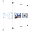 (3) 11'' Width x 8-1/2'' Height Clear Acrylic Frame & (6) Aluminum Clear Anodized Adjustable Angle Signature Cable Systems with (12) Single-Sided Panel Grippers