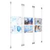(6) 11'' Width x 8-1/2'' Height Clear Acrylic Frame & (6) Aluminum Clear Anodized Adjustable Angle Signature Cable Systems with (24) Single-Sided Panel Grippers