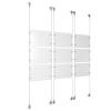 (9) 11'' Width x 8-1/2'' Height Clear Acrylic Frame & (6) Aluminum Clear Anodized Adjustable Angle Signature Cable Systems with (36) Single-Sided Panel Grippers