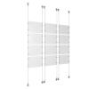 (12) 11'' Width x 8-1/2'' Height Clear Acrylic Frame & (6) Aluminum Clear Anodized Adjustable Angle Signature Cable Systems with (48) Single-Sided Panel Grippers