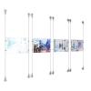 (4) 11'' Width x 8-1/2'' Height Clear Acrylic Frame & (8) Aluminum Clear Anodized Adjustable Angle Signature Cable Systems with (16) Single-Sided Panel Grippers