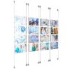 (16) 11'' Width x 8-1/2'' Height Clear Acrylic Frame & (8) Aluminum Clear Anodized Adjustable Angle Signature Cable Systems with (64) Single-Sided Panel Grippers