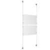 (2) 17'' Width x 11'' Height Clear Acrylic Frame & (2) Aluminum Clear Anodized Adjustable Angle Signature Cable Systems with (8) Single-Sided Panel Grippers